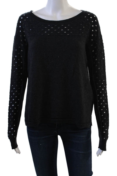 The Kooples Unisex Pullover Sweater Black Round Neck Long Sleeve Size M