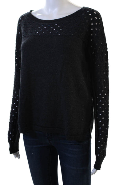 The Kooples Unisex Pullover Sweater Black Round Neck Long Sleeve Size M