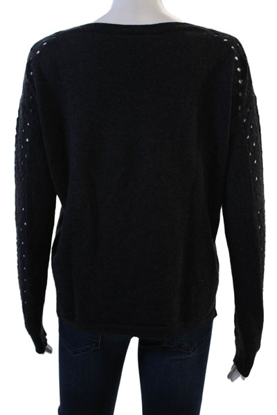 The Kooples Unisex Pullover Sweater Black Round Neck Long Sleeve Size M