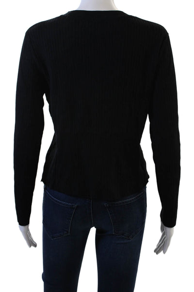 Divided Women Black Basic Long Sleeve Crew Neck T-Shirt Size L