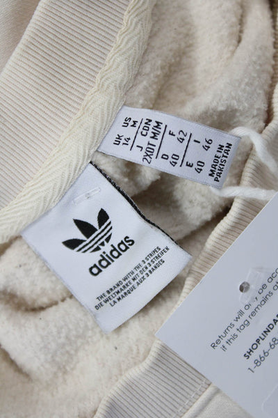 Adidas Women Pullover Sweatshirt Beige Crew Neck Long Sleeve Size M
