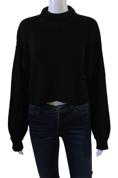 Divided Unisex Black Mock Neck Pullover Sweater Long Sleeve 100% Acrylic Size M