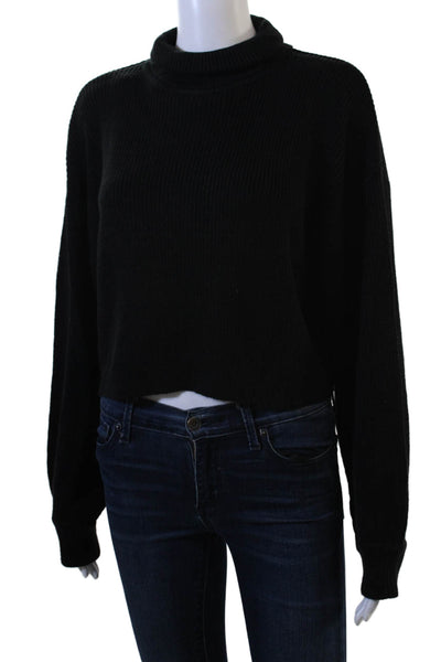 Divided Unisex Black Mock Neck Pullover Sweater Long Sleeve 100% Acrylic Size M