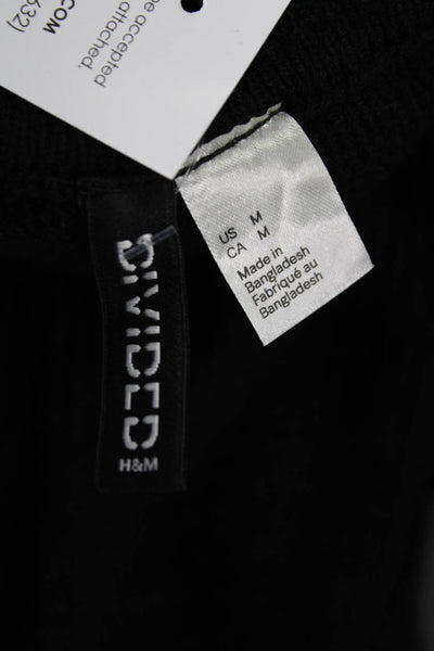 Divided Unisex Black Mock Neck Pullover Sweater Long Sleeve 100% Acrylic Size M