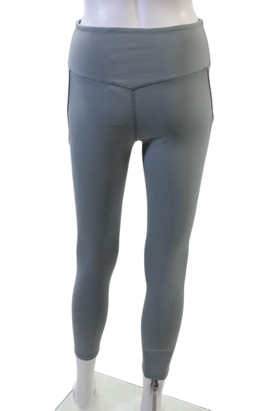 PE Nation Women Ankle Leggings Gray 78% Recycled Polyester Zip Size M