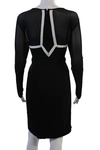 BASLER Women Bodycon Sheath Dress Black Long Sleeve Knee Length Size 42