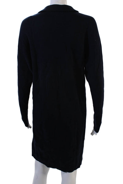 Club Monaco Womens Dark Blue Sweater Dress Long Sleeve High Neck Size M