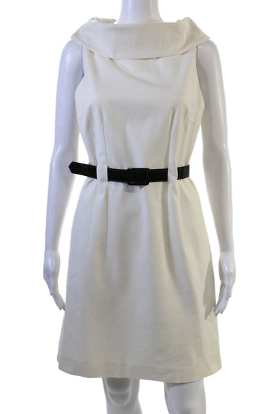 Milly Of New York Women Sheath Sleeveless White Knee Length Dress Size 8