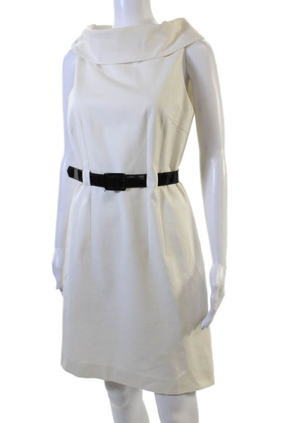 Milly Of New York Women Sheath Sleeveless White Knee Length Dress Size 8