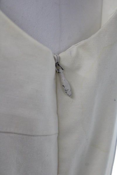 Milly Of New York Women Sheath Sleeveless White Knee Length Dress Size 8