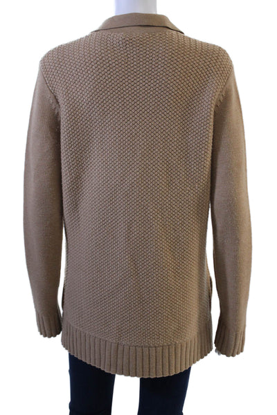 Tory Burch Unisex Beige Wool Collared Pullover Sweater Long Sleeve Size M