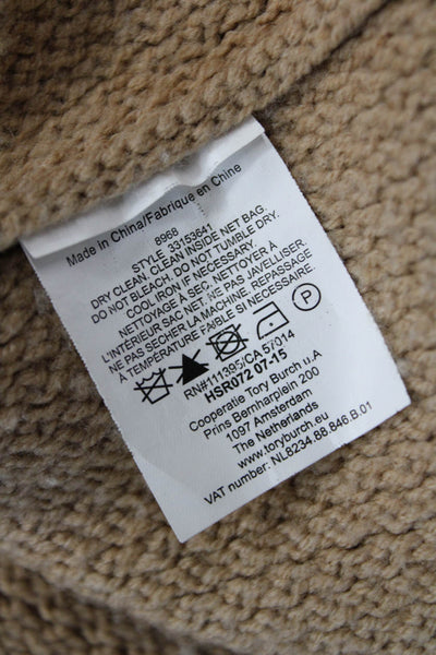 Tory Burch Unisex Beige Wool Collared Pullover Sweater Long Sleeve Size M