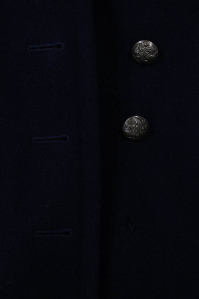 Ralph Lauren Rugby Womens Pea Coat Dark Blue Wool Collared Button Size S
