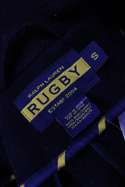 Ralph Lauren Rugby Womens Pea Coat Dark Blue Wool Collared Button Size S