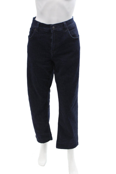 7 For All Mankind Unisex Dark Blue Cropped Jeans Cotton Blend Size 36