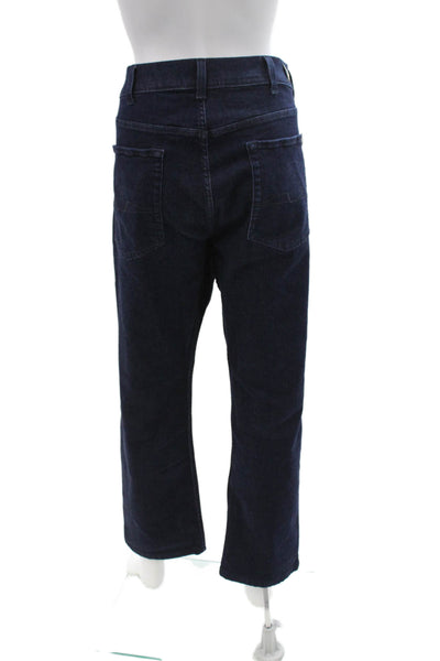 7 For All Mankind Unisex Dark Blue Cropped Jeans Cotton Blend Size 36