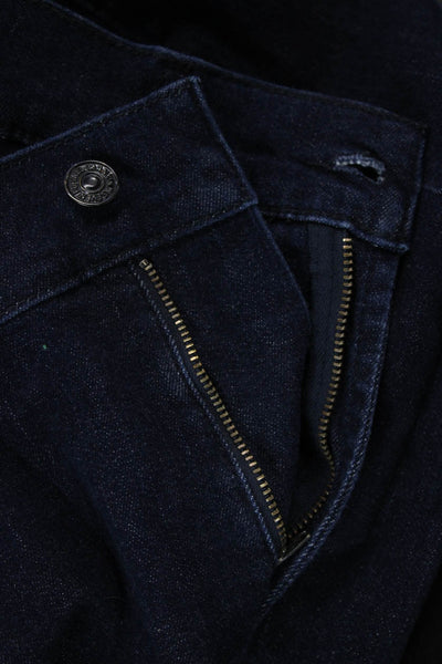 7 For All Mankind Unisex Dark Blue Cropped Jeans Cotton Blend Size 36