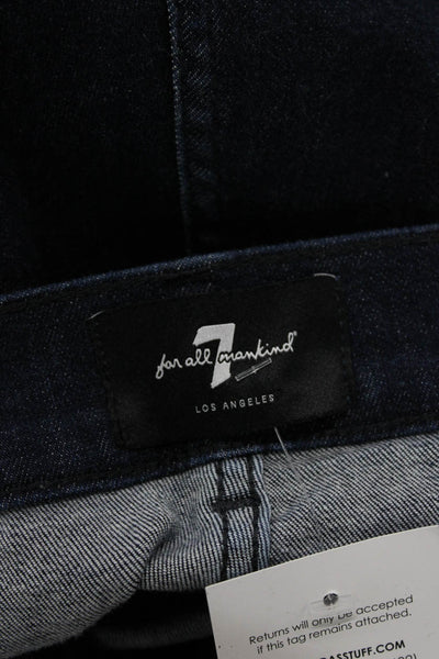 7 For All Mankind Unisex Dark Blue Cropped Jeans Cotton Blend Size 36