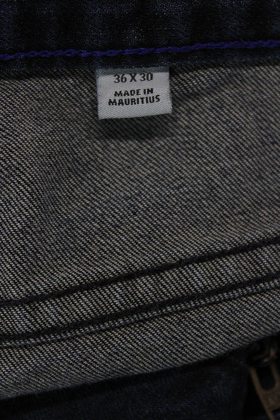 Calvin Klein Unisex Mom Cropped Dark Blue Jeans Button Mid Rise Size 36