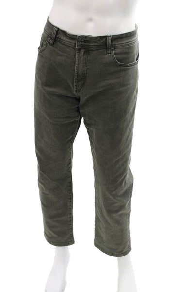 Liverpool Los Angeles Mens Cropped Pants Dark Gray Cotton Blend Army Size 35