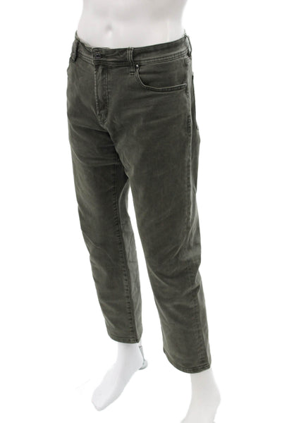 Liverpool Los Angeles Mens Cropped Pants Dark Gray Cotton Blend Army Size 35