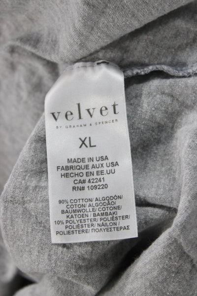 Velvet Mens Band T-Shirt Gray Short Sleeve 90% Cotton 10% Polyester Size XL