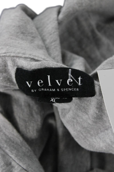 Velvet Mens Band T-Shirt Gray Short Sleeve 90% Cotton 10% Polyester Size XL