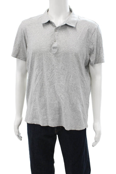 Raffi Mens Gray 100% Cotton Short Sleeve Collared Polo Size XL