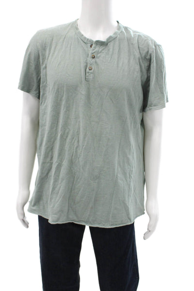 Marine Layer Mens Band Striped Green Short Sleeve Cotton T-Shirt Size XL