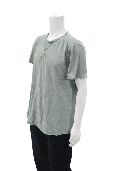 Marine Layer Mens Band Striped Green Short Sleeve Cotton T-Shirt Size XL