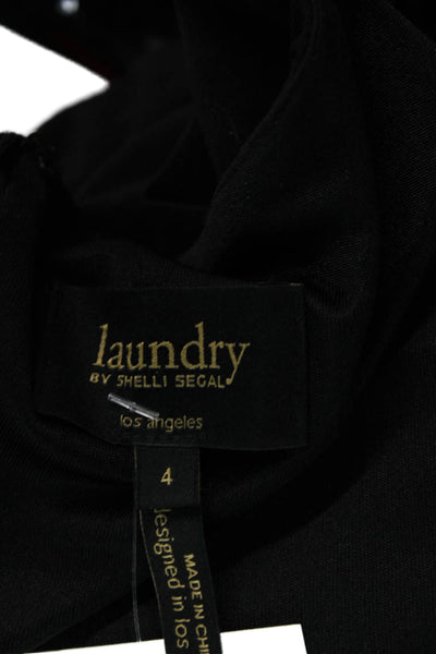 Laundry by Shelli Segal Women Shift Dress Black 3/4 Sleeve Midcalf Size 4