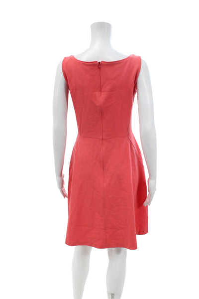 Tara Jarmon Women Red A-Line Fit Flare Midi Dress Sleeveless Size 4