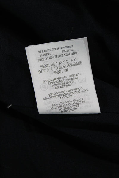 J Crew Womens Petite A-Line Wrap Midi Skirt Dark Blue Wool Viscose Size 2