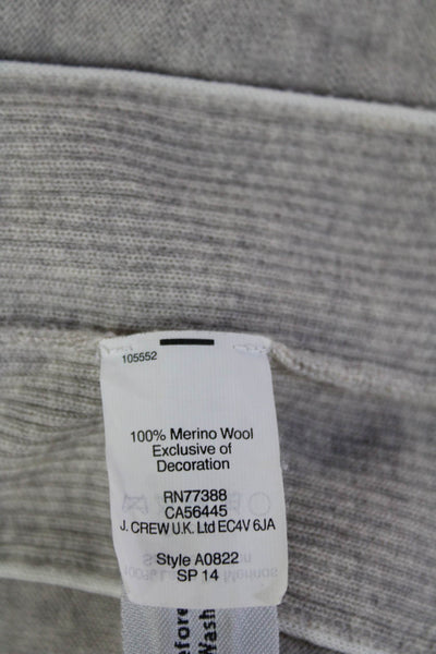 J Crew Women Pullover Sweater V-Neck 100% Merino Wool Beige Size M