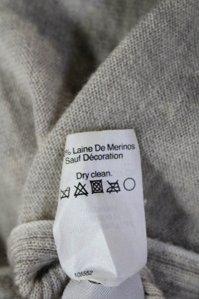 J Crew Women Pullover Sweater V-Neck 100% Merino Wool Beige Size M