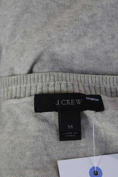 J Crew Women Pullover Sweater V-Neck 100% Merino Wool Beige Size M