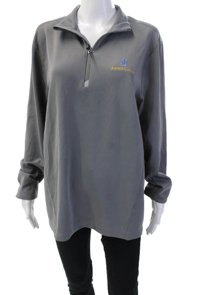 Cutter & Buck Womens Gray Mock Neck Zip Basic Jacket Long Sleeve Size M