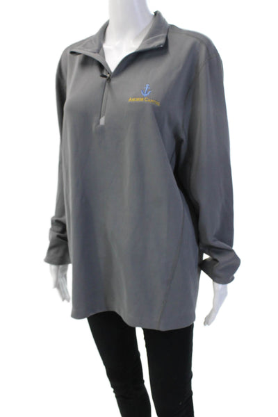 Cutter & Buck Womens Gray Mock Neck Zip Basic Jacket Long Sleeve Size M