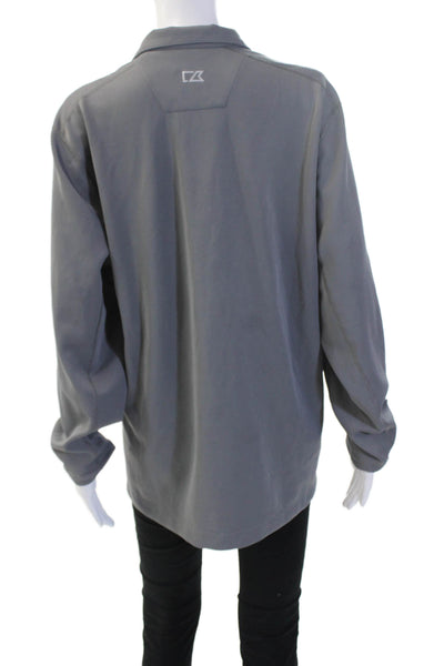 Cutter & Buck Womens Gray Mock Neck Zip Basic Jacket Long Sleeve Size M