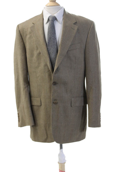 Lauren Ralph Lauren Mens Brown Herringbone Pure New Wool Suit Jacket Size 42