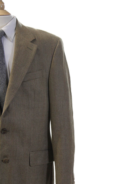 Lauren Ralph Lauren Mens Brown Herringbone Pure New Wool Suit Jacket Size 42