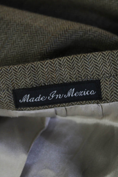 Lauren Ralph Lauren Mens Brown Herringbone Pure New Wool Suit Jacket Size 42