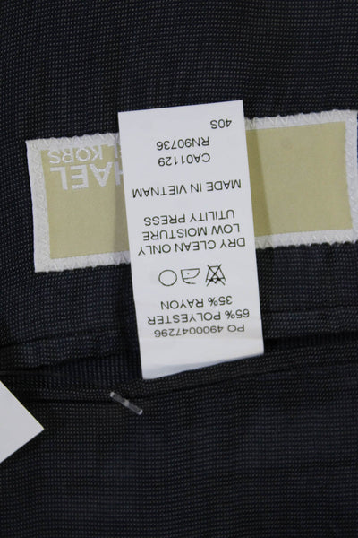 Michael Michael Kors Mens Suit Jacket Blue Check 65/35 Poly Rayon Size 40