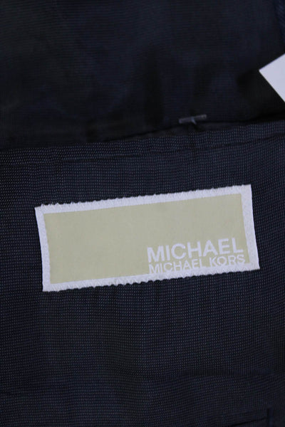 Michael Michael Kors Mens Suit Jacket Blue Check 65/35 Poly Rayon Size 40
