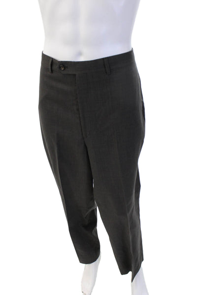 Jos A Bank Mens Dark Gray 2 Piece Wool Suit Button Front Big & Tall Size 42