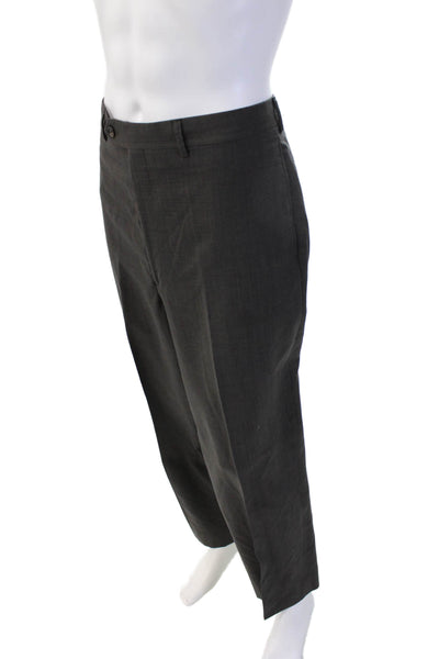 Jos A Bank Mens Dark Gray 2 Piece Wool Suit Button Front Big & Tall Size 42