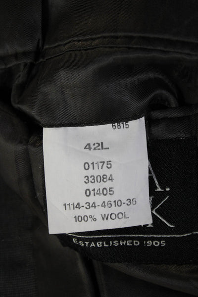 Jos A Bank Mens Dark Gray 2 Piece Wool Suit Button Front Big & Tall Size 42