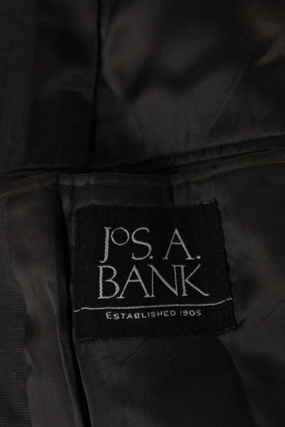 Jos A Bank Mens Dark Gray 2 Piece Wool Suit Button Front Big & Tall Size 42