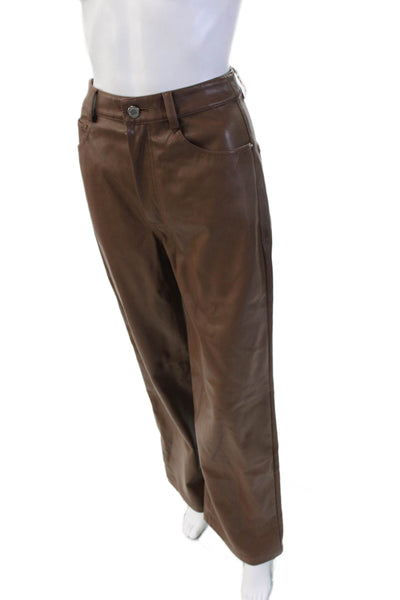 We Wore What Women Brown 90s Pants Button Closure 50% Polyester Size 25