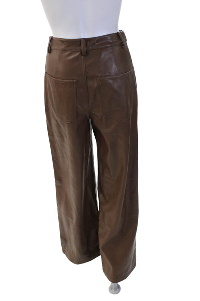 We Wore What Women Brown 90s Pants Button Closure 50% Polyester Size 25